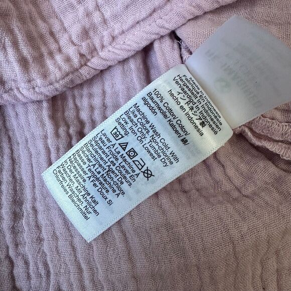 J. CREW V-Neck Double Gauze Popover Top #BI431 Light Purple / Pink - Picture 8 of 10